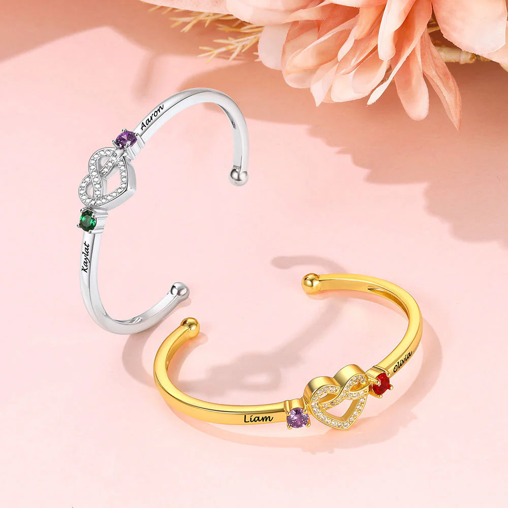 Love Knot Bangle with Birthstones