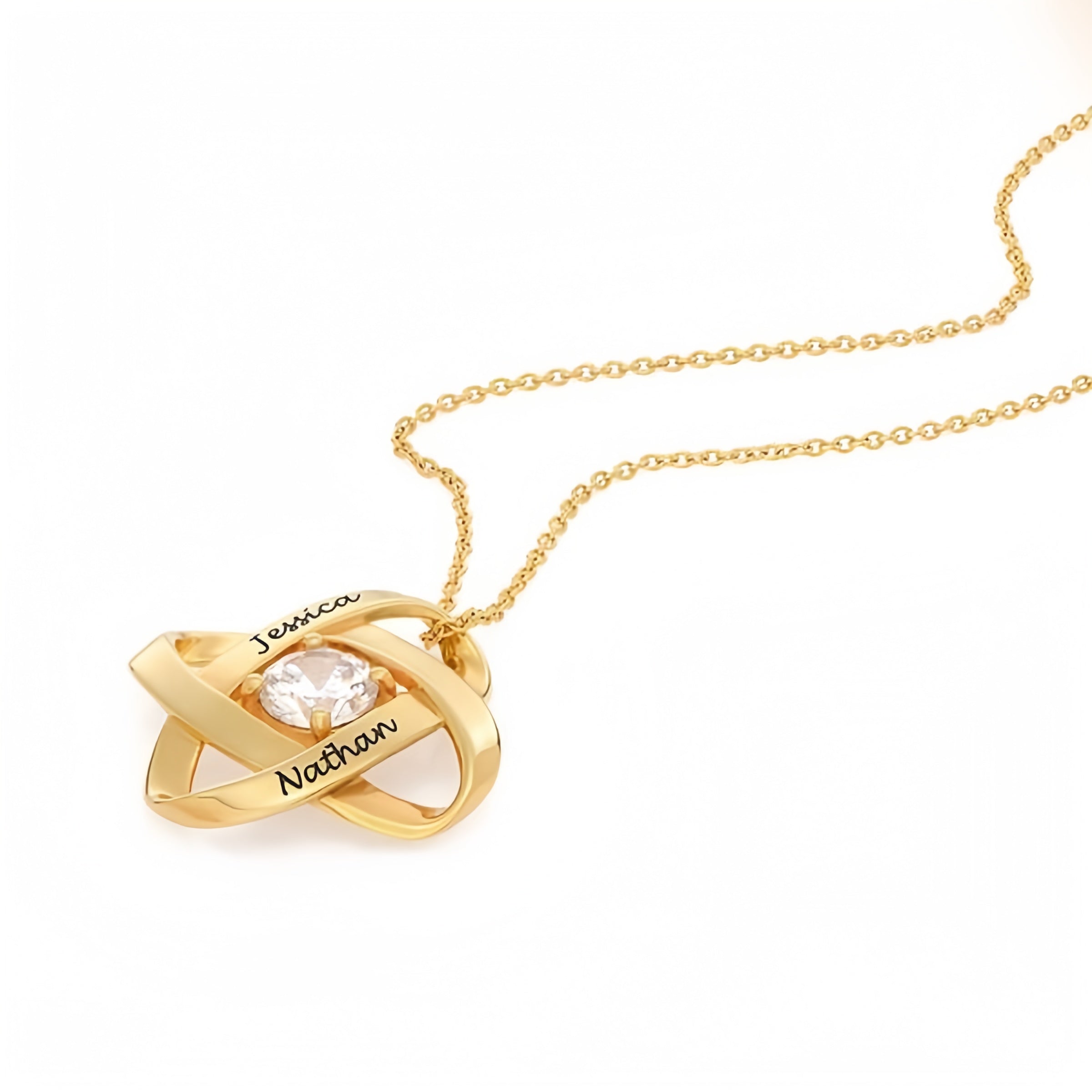 Love Knot  Birthstone  Necklace