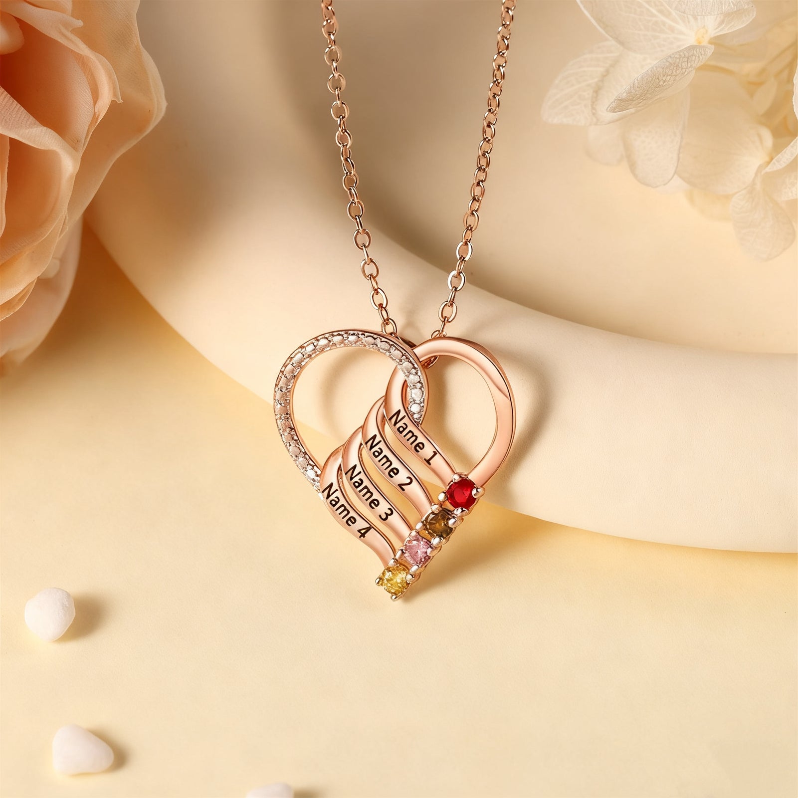 Birthstones Heart Necklace