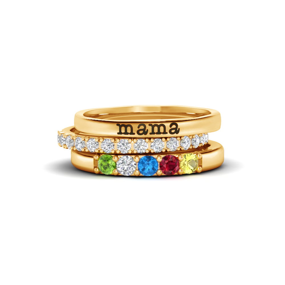 Personalized Family Birthstone Ring