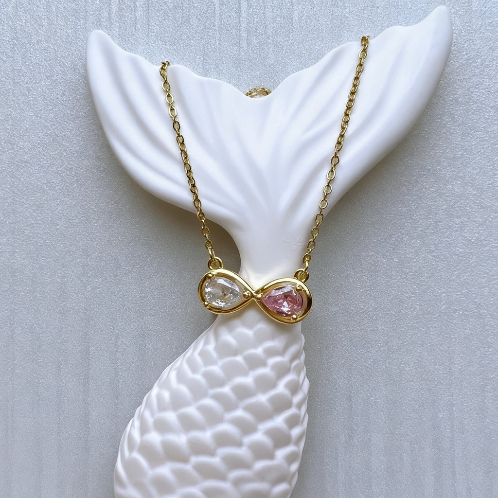 Infinity Necklace with Double Birthstones