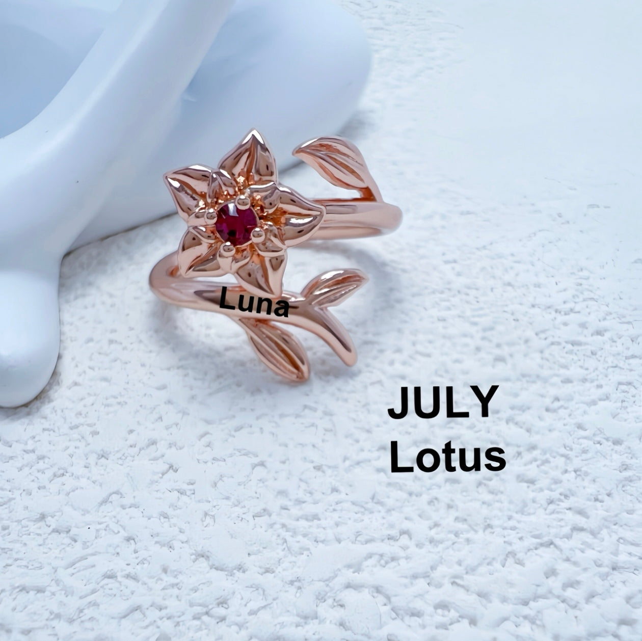 Rotating Birth Flower Ring