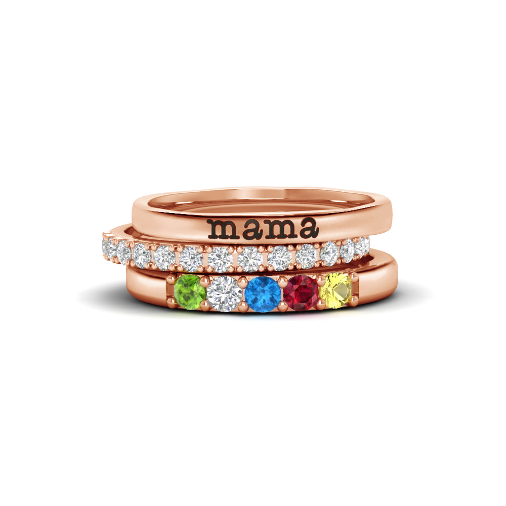 Personalized Family Birthstone Ring