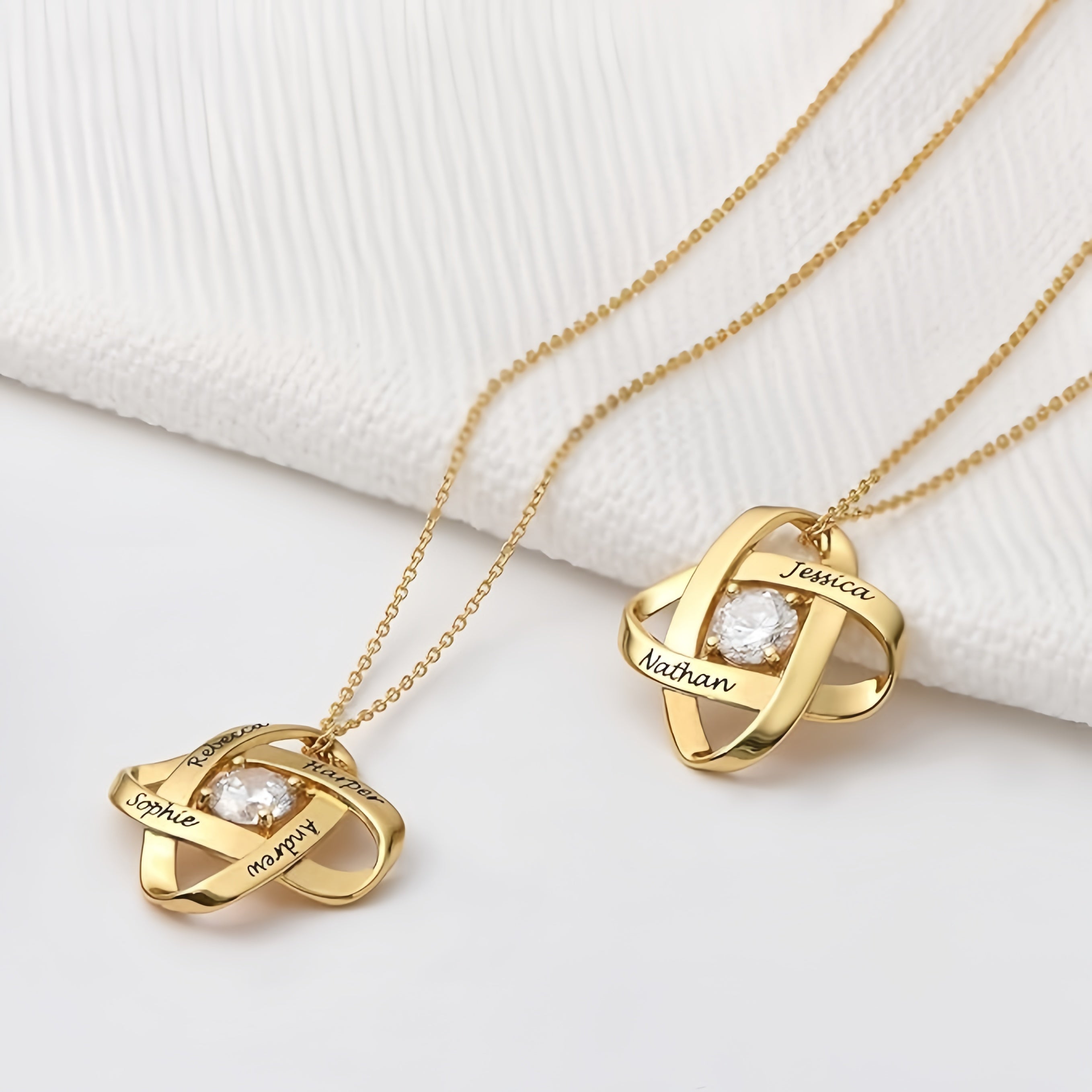 Love Knot  Birthstone  Necklace