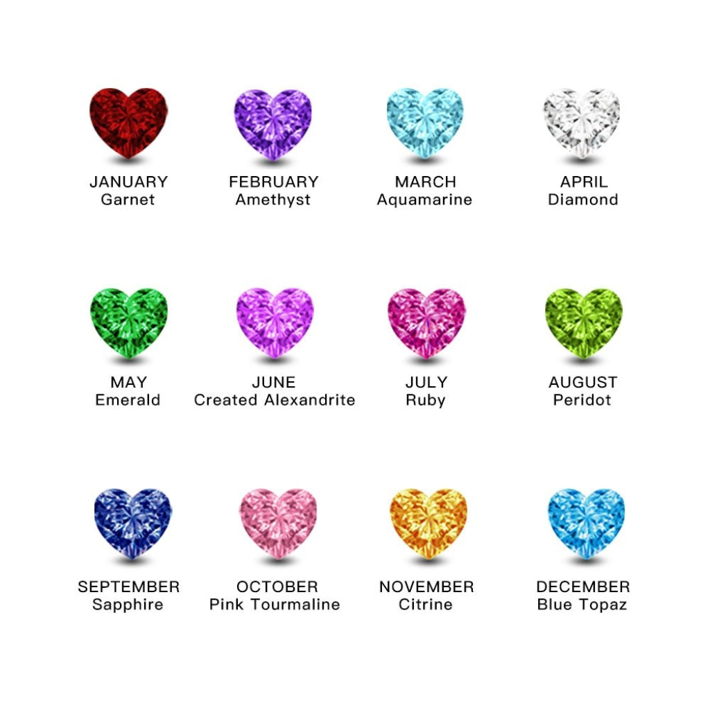Double Birthstone Hearts Cross Ring
