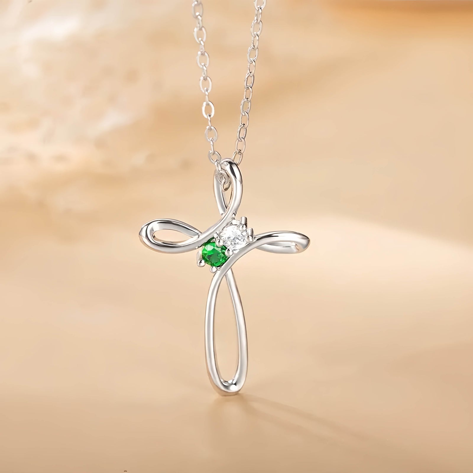 Family Birthstone Cross Necklace