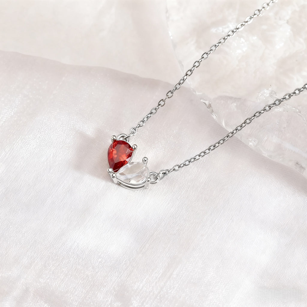 Two Birthstone Tear Necklace