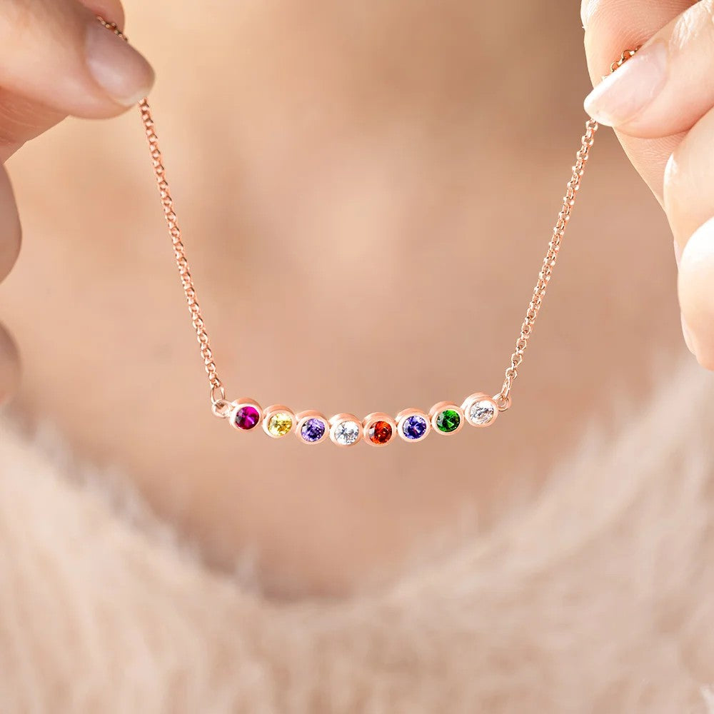 Circular Gem Birthstone Necklace