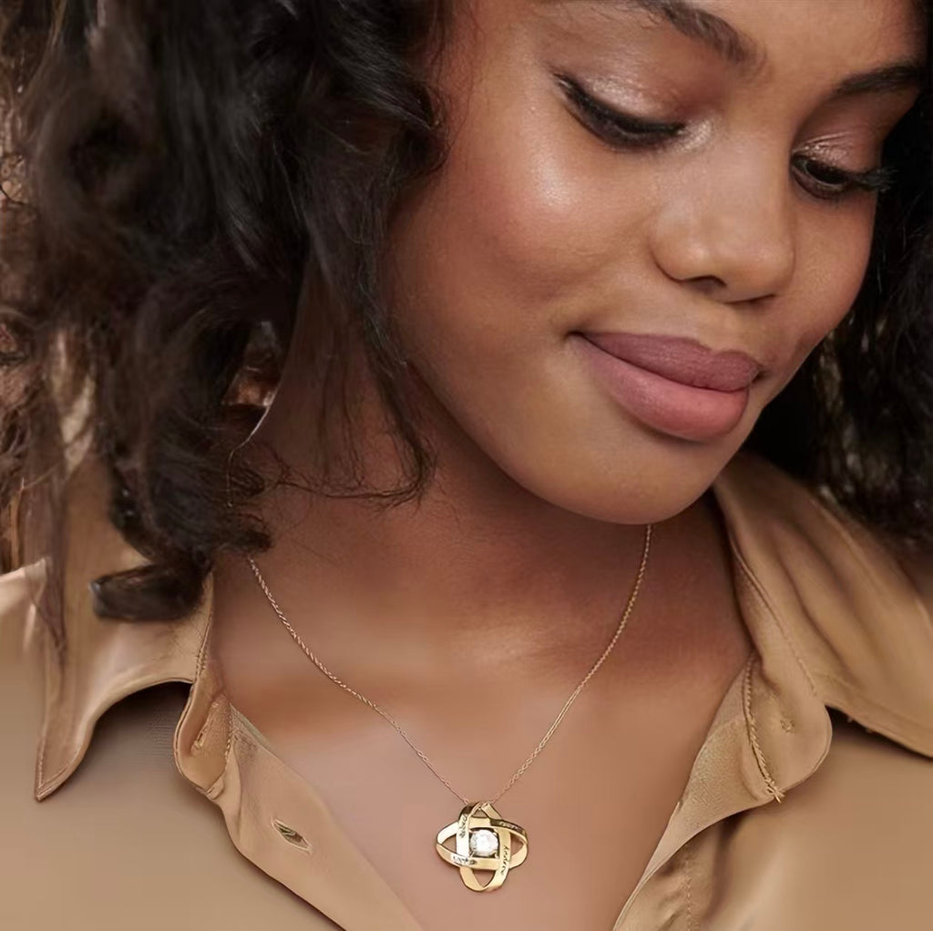 Love Knot  Birthstone  Necklace