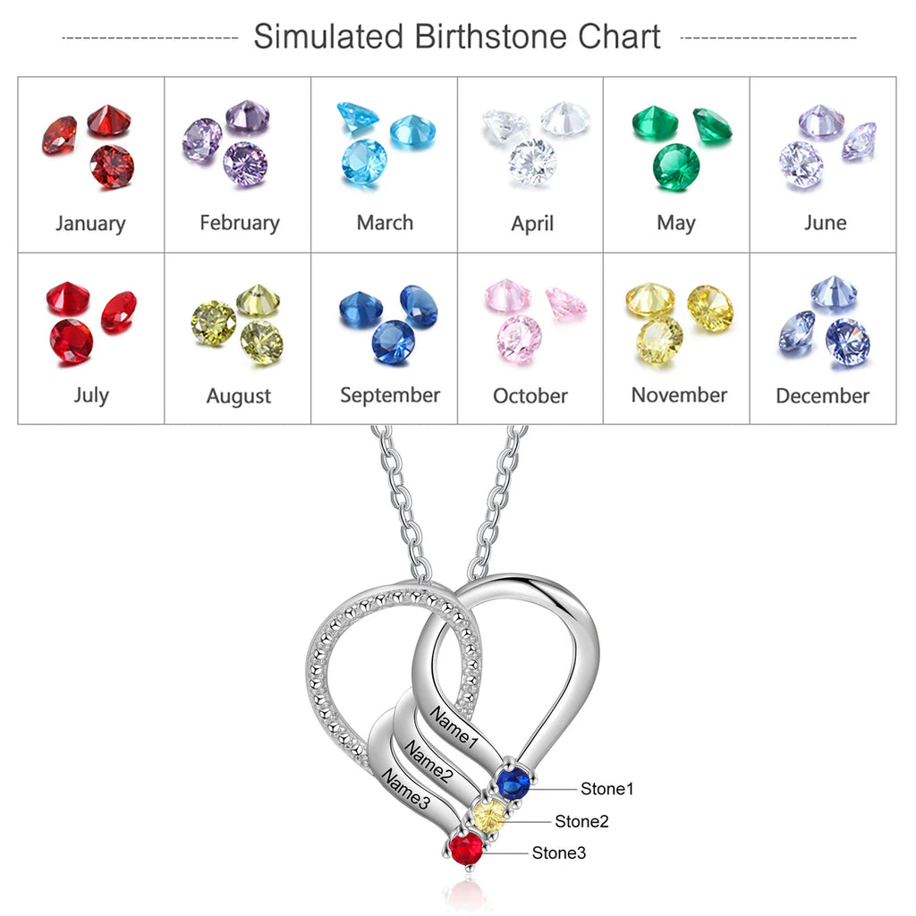 Birthstones Heart Necklace