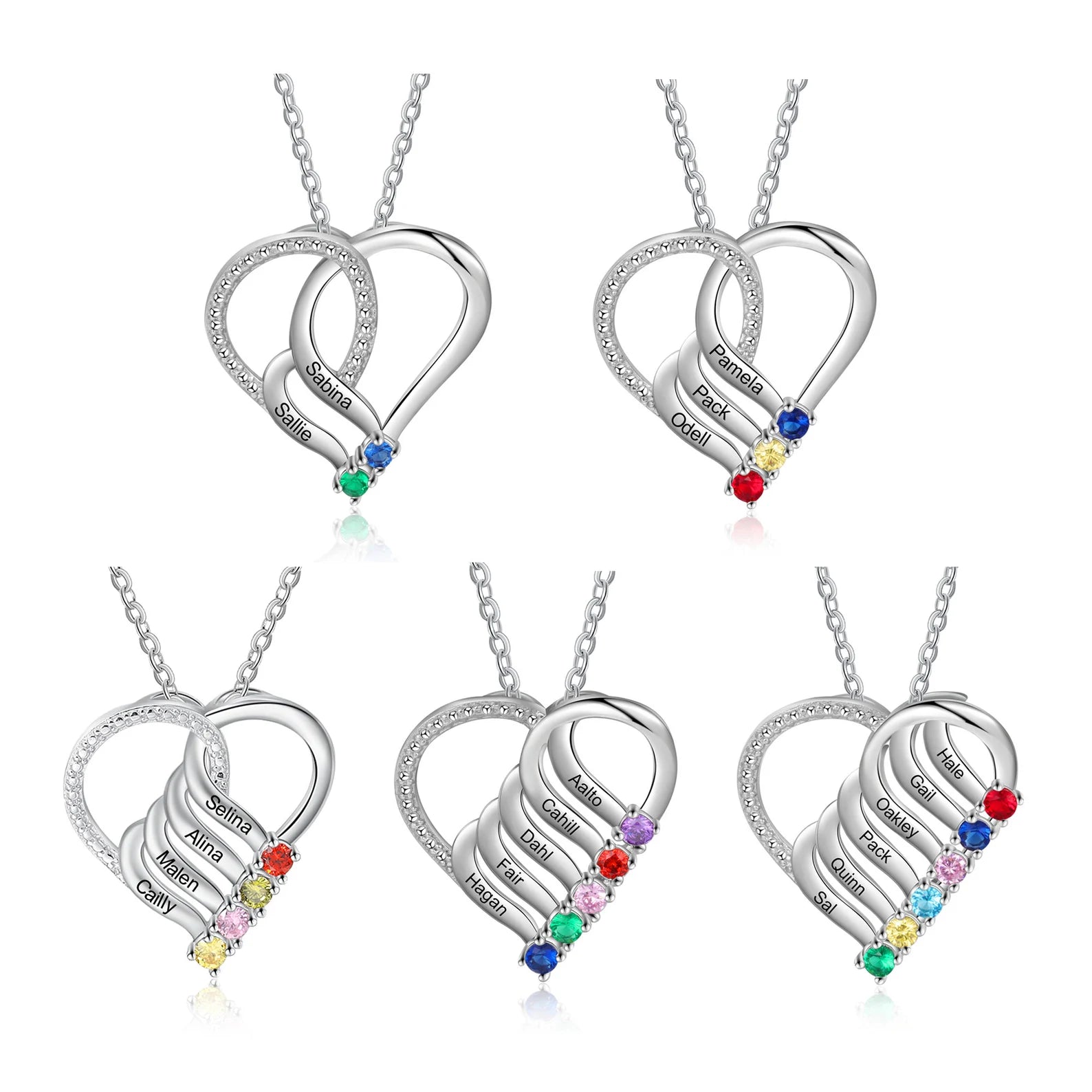 Birthstones Heart Necklace