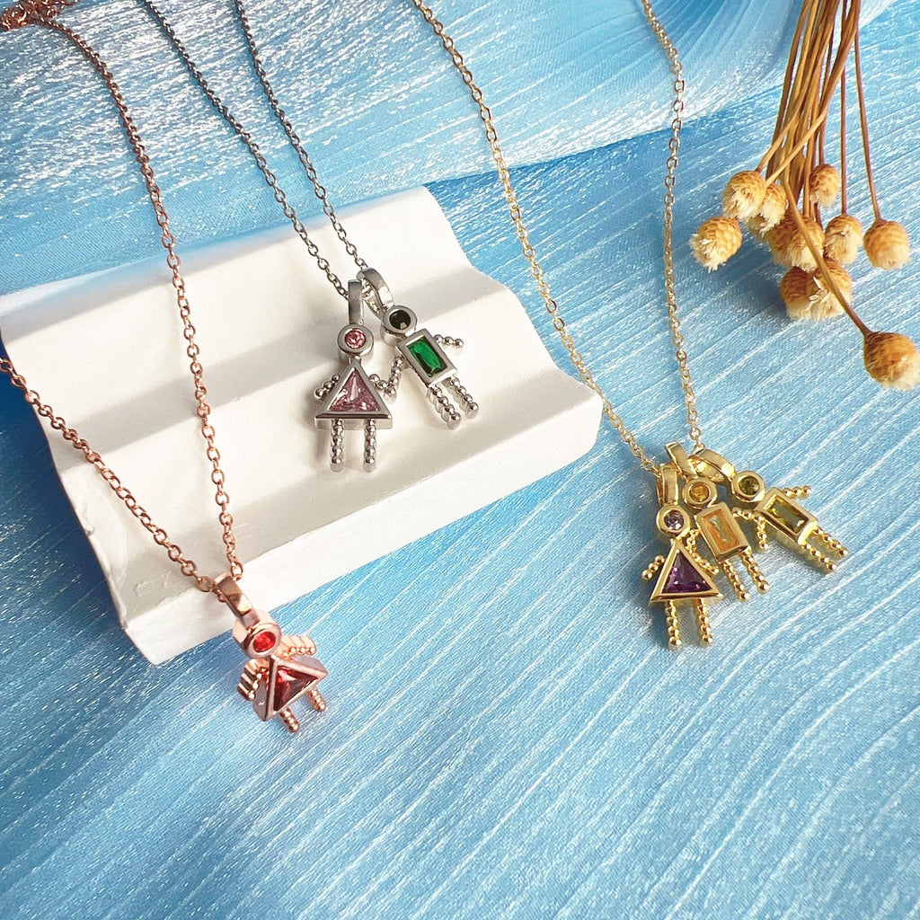 Kid Birthstone Necklace For Mom