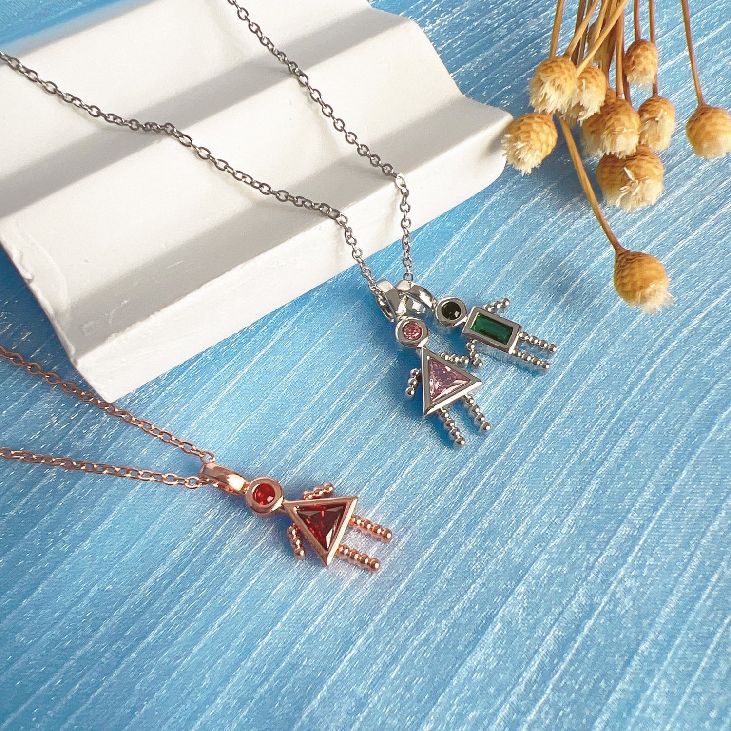 Kid Birthstone Necklace For Mom