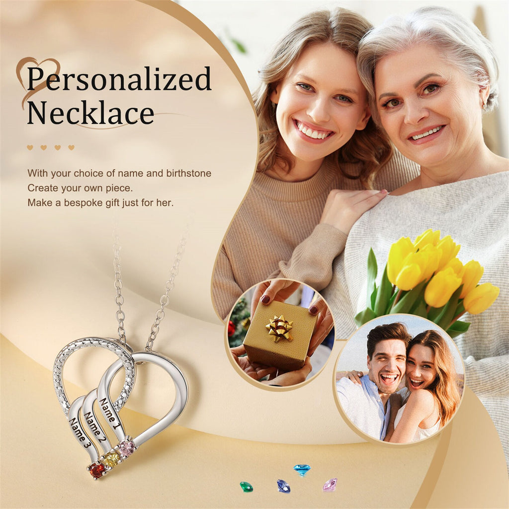 Birthstones Heart Necklace