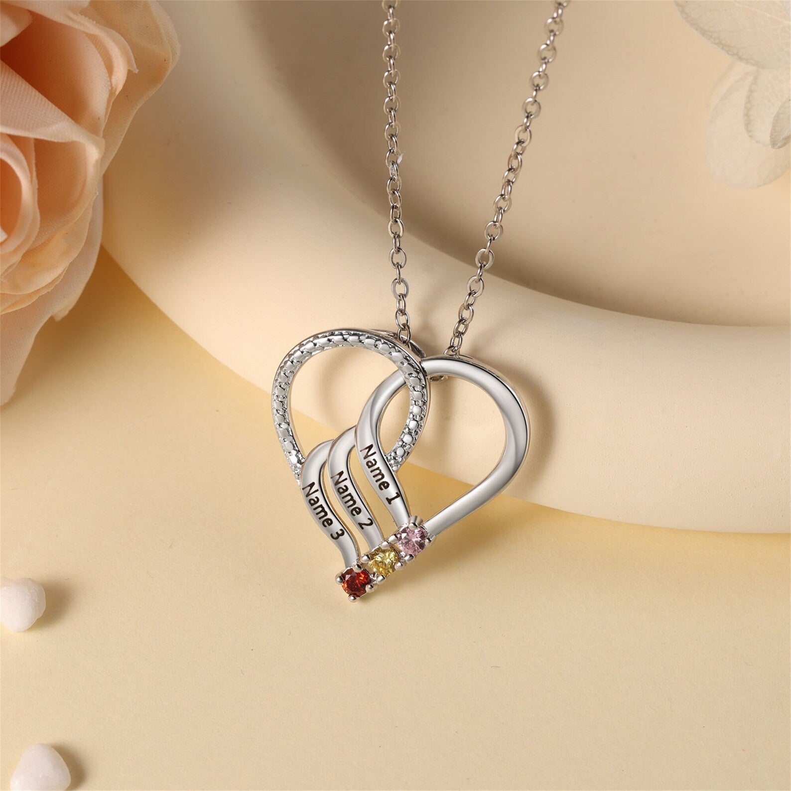 Birthstones Heart Necklace