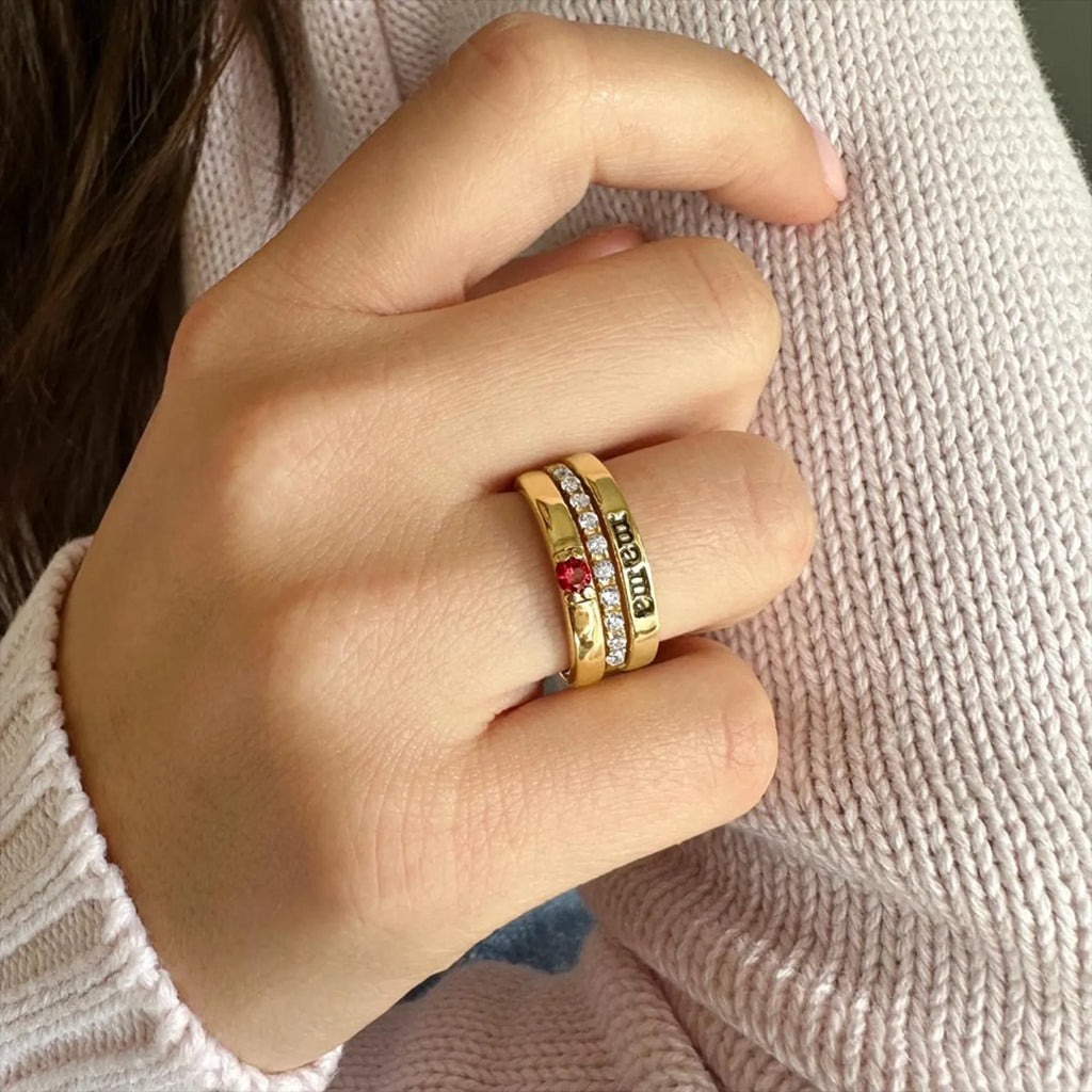 Personalized Family Birthstone Ring