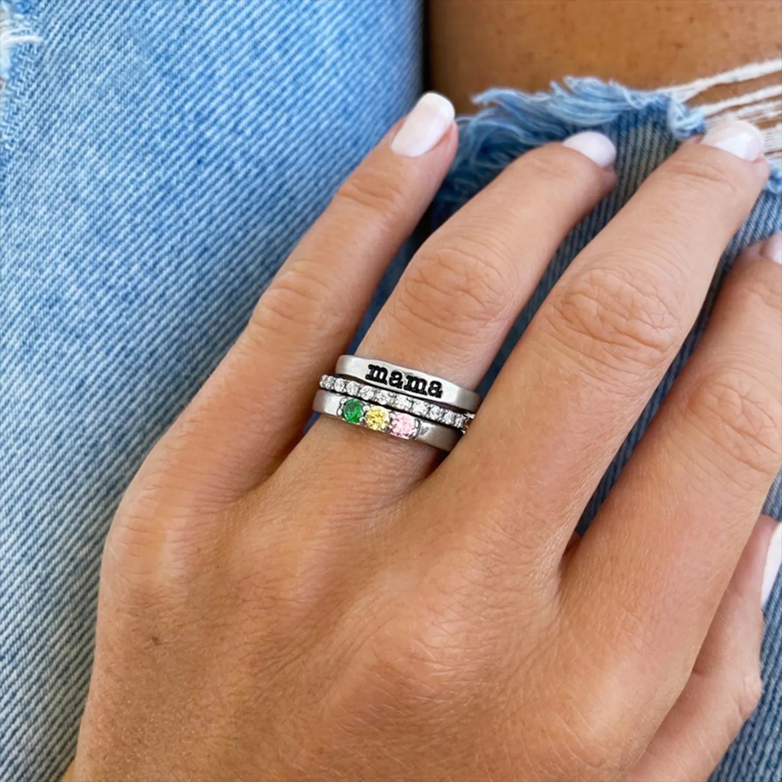 Personalized Family Birthstone Ring