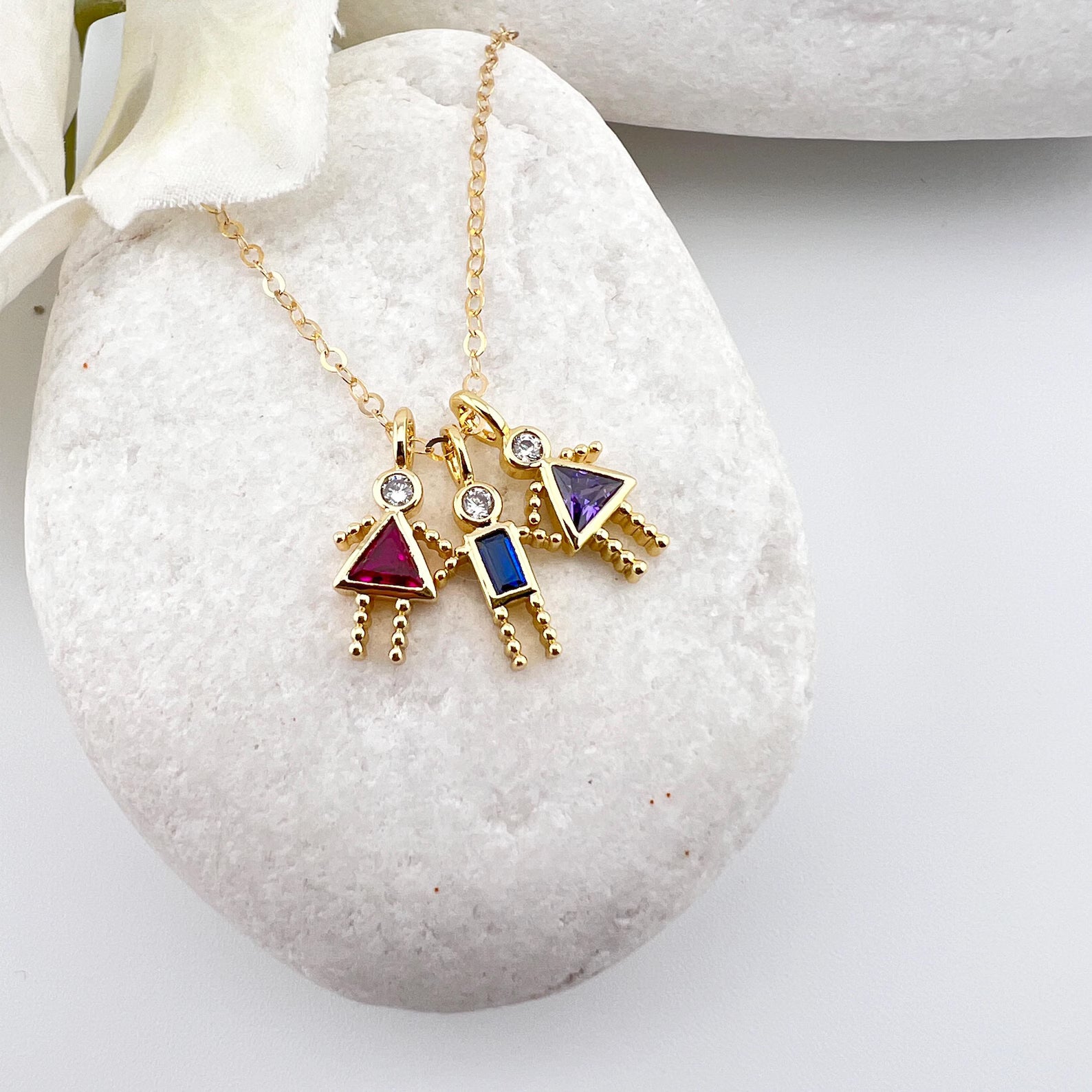 Kid Birthstone Necklace For Mom