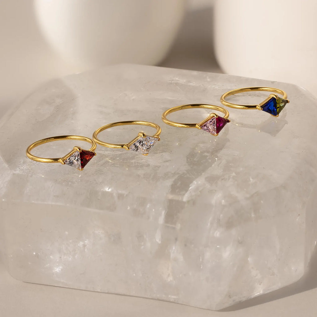 Couple Birthstone ,Toi et Moi Copper Ring
