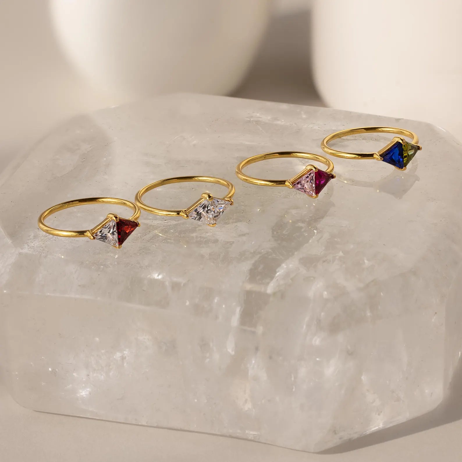 Couple Birthstone ,Toi et Moi Copper Ring