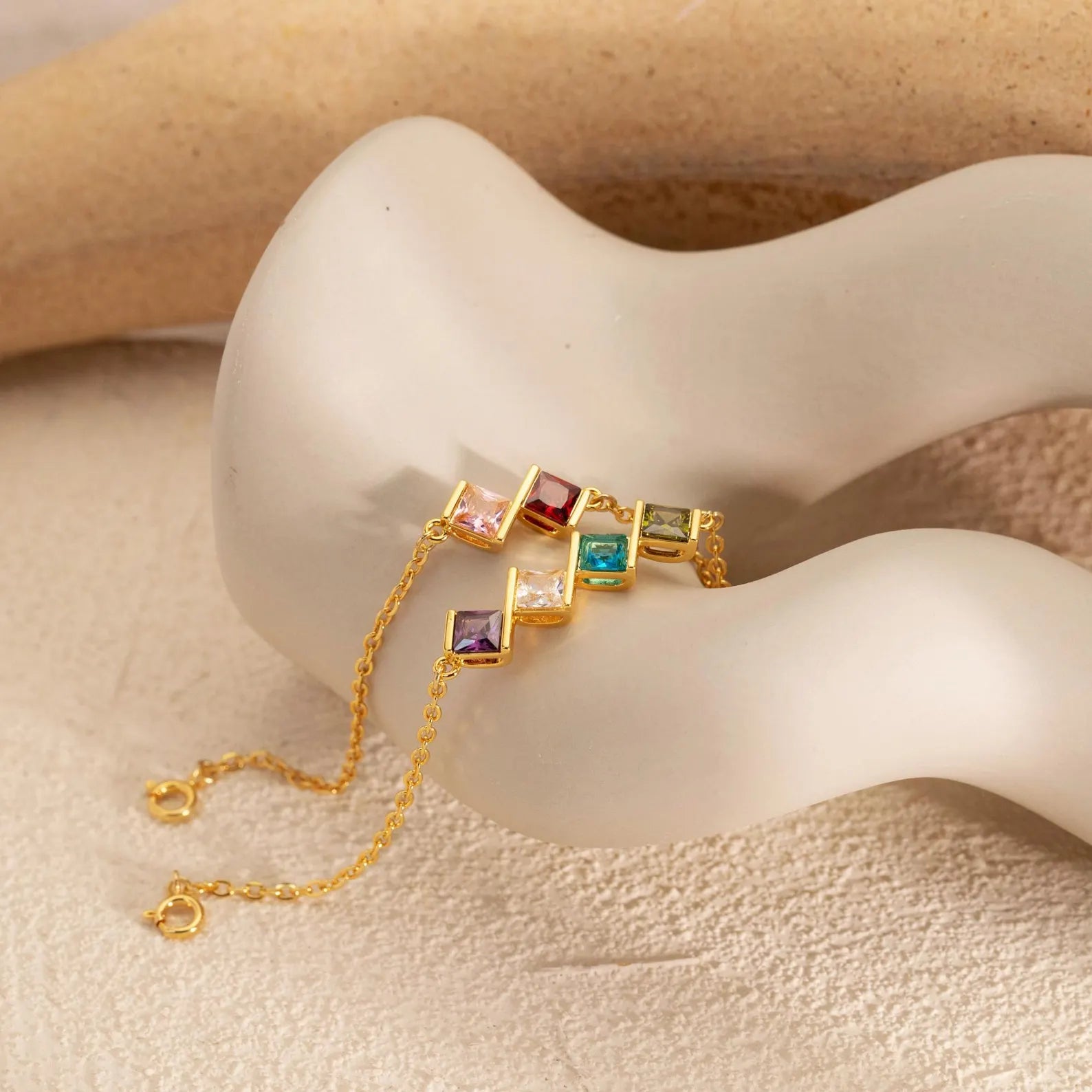 Personalized Family Birthstones Bracelet