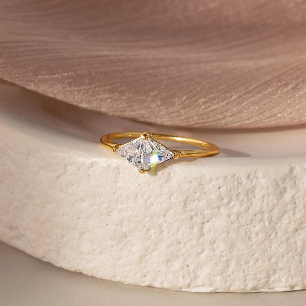 Couple Birthstone ,Toi et Moi Copper Ring