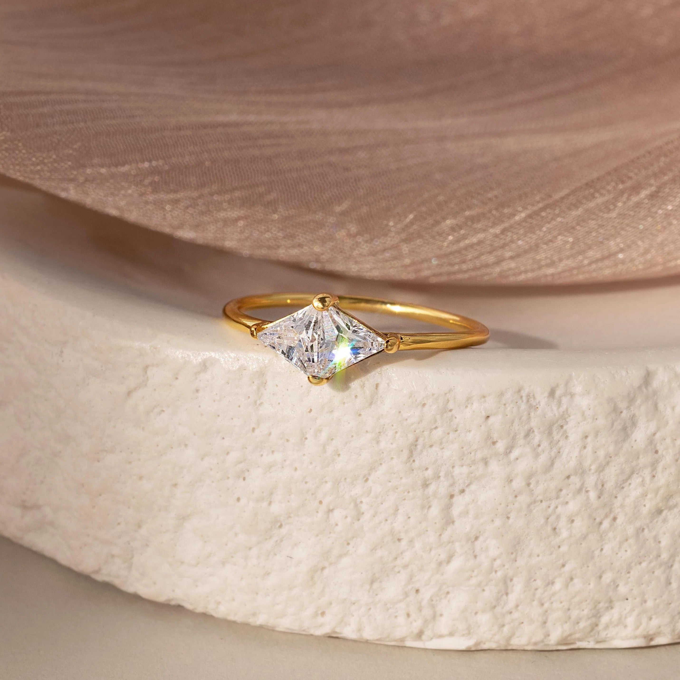 Couple Birthstone ,Toi et Moi Copper Ring